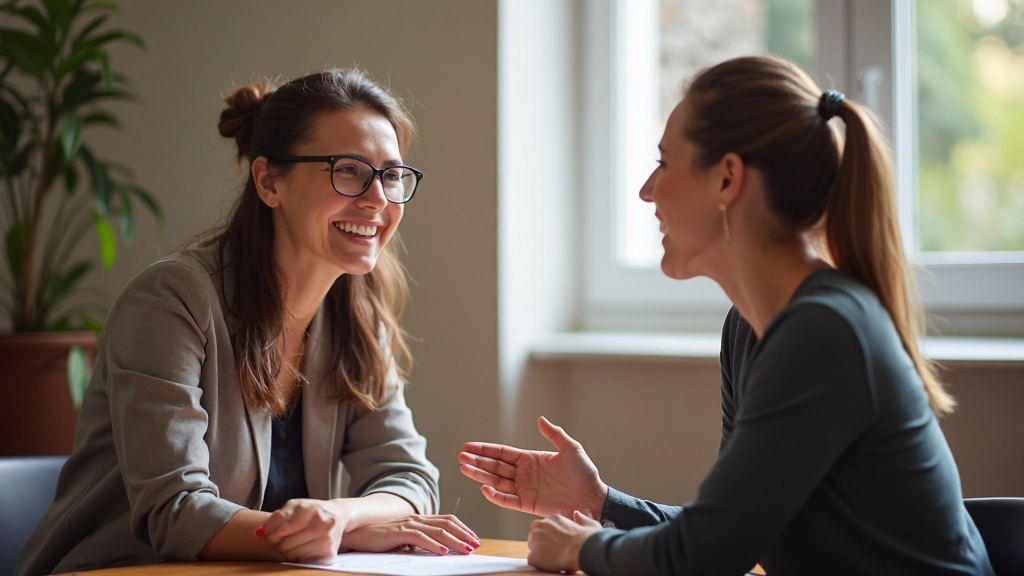 Estudante conversando com professor nativo de português em aula interativa